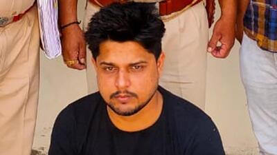 Karam Singh alias Karam Chand is a member of Davinder Bambiha gang and was helping gangsters Bhupinder Singh, alias Bhupi Rana, and Lucky to kill Chandigarh’s Manish Kumar and Manni Topi, both owing allegiance to Lawrence Bishnoi gang, to avenge the death of their former boss -- Amit Bouncer alias Meet. (HT Photo) Karam Singh alias Karam Chand is a member of Davinder Bambiha gang and was helping gangsters Bhupinder Singh, alias Bhupi Rana, and Lucky to kill Chandigarh’s Manish Kumar and Manni Topi, both owing allegiance to Lawrence Bishnoi gang, to avenge the death of their former boss -- Amit Bouncer alias Meet. (HT Photo)