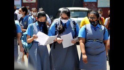 Chandigarh students exuded confidence after taking CBSE Class-10’s ‘easy’ English exam. (Ravi Kumar/ HT)