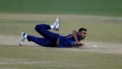 Harshal Patel in action against West Indies at Eden Gardens (ANI/File Photo) Harshal Patel in action against West Indies at Eden Gardens (ANI/File Photo)