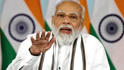 New Delhi, Apr 27 (ANI): Prime Minister Narendra Modi virtually interacts with the chief ministers on the COVID-19 situation in the country, in New Delhi on Wednesday. (ANI Photo) (ANI ) New Delhi, Apr 27 (ANI): Prime Minister Narendra Modi virtually interacts with the chief ministers on the COVID-19 situation in the country, in New Delhi on Wednesday. (ANI Photo) (ANI )