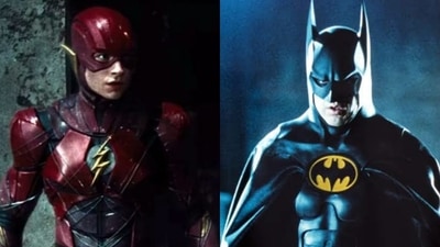 Ezra Miller and Michael Keaton play Flash and Batman respectively in The Flash. Ezra Miller and Michael Keaton play Flash and Batman respectively in The Flash.