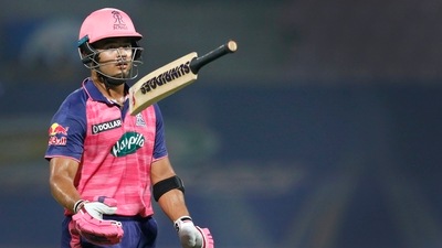 Riyan Parag of Rajasthan Royals reacts (PTI) Riyan Parag of Rajasthan Royals reacts (PTI)