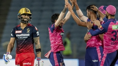 Virat Kohli of Royal Challengers Bangalore walks back to the pavilion after getting out during the IPL 2022 match against Rajasthan Royals (PTI) Virat Kohli of Royal Challengers Bangalore walks back to the pavilion after getting out during the IPL 2022 match against Rajasthan Royals (PTI)
