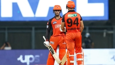 SRH batted first for the first time this season. Abhishek Sharma and Aiden Markram put up a partnership of 96 runs. (BCCI) SRH batted first for the first time this season. Abhishek Sharma and Aiden Markram put up a partnership of 96 runs. (BCCI)