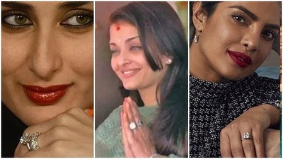 Kareena Kapoor, Aishwarya Rai and Priyanka Chopra have some of the biggest engagement rings in Bollywood. Kareena Kapoor, Aishwarya Rai and Priyanka Chopra have some of the biggest engagement rings in Bollywood.
