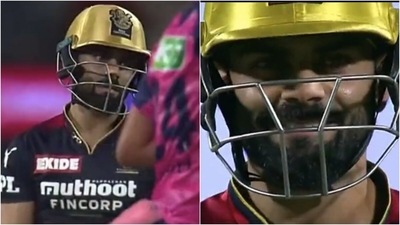 Kohli after being dismissed against RR. (Twitter) Kohli after being dismissed against RR. (Twitter)