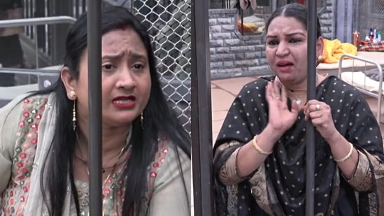 Anjali Arora's mom (left) and Azma Fallah's mom (right) entered Lock Upp to meet their daughters.