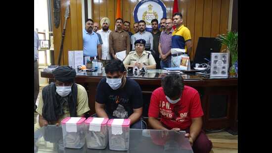 Accused in police custody on Wednesday. (HT Photo)