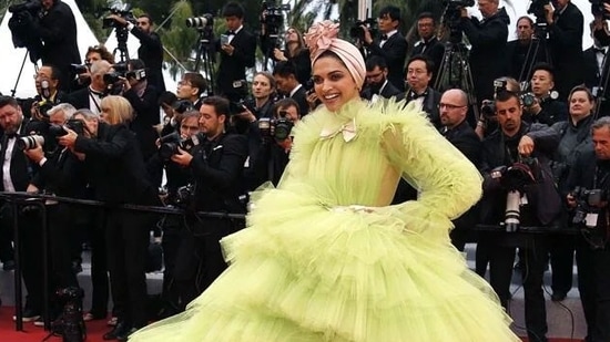 Deepika Padukone during one of her red carpet appearances in Cannes. (Reuters)