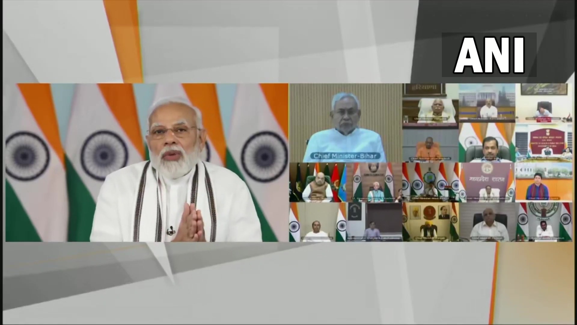 PM Narendra Modi holds review meeting with chief ministers on Wednesday. (ANI Twitter) PM Narendra Modi holds review meeting with chief ministers on Wednesday. (ANI Twitter)