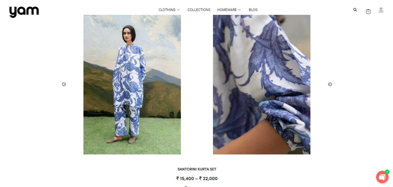 Cost of the kurta and pants set that Mira Rajput wore.&nbsp; (yamindia.in)