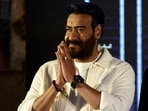 Bollywood Actor Ajay Devgn attends a promotional event for his upcoming film 'Runway 34' in Mumbai on April 19, 2022. (Photo by SUJIT JAISWAL / AFP)(AFP) Bollywood Actor Ajay Devgn attends a promotional event for his upcoming film 'Runway 34' in Mumbai on April 19, 2022. (Photo by SUJIT JAISWAL / AFP)(AFP)