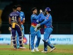 Kuldeep Yadav of Delhi Capitals celebrates with teammates(IPL)