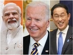 Prime Minister Narendra Modi, US president Joe Biden, Japanese premier Fumio Kishida and Australian PM Scott Morrison Prime Minister Narendra Modi, US president Joe Biden, Japanese premier Fumio Kishida and Australian PM Scott Morrison