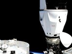In this image provided by SpaceX, the Crew Dragon capsule is docked at the International Space Station, on Wednesday, April 27, 2022. (SpaceX via AP)