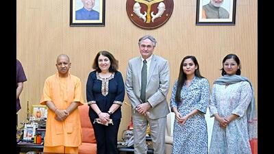 Uttar Pradesh chief minister Yogi Adityanath meets representatives of World Bank, in Lucknow on Thursday. (ANI Photo) Uttar Pradesh chief minister Yogi Adityanath meets representatives of World Bank, in Lucknow on Thursday. (ANI Photo)