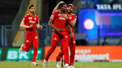 Punjab Kings Kagiso Rabada celebrates with teammates. (IPL) Punjab Kings Kagiso Rabada celebrates with teammates. (IPL)