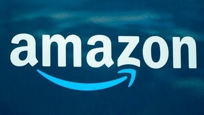 An Amazon logo appears on a delivery van in Boston. (AP)