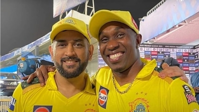 MS Dhoni (L) with DJ Bravo (R) (CSK / Instagram)