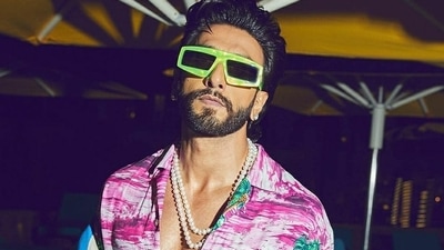 Ranveer Singh's look at a recent award show. 