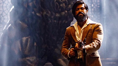 Yash in a still from KGF: Chapter 2.