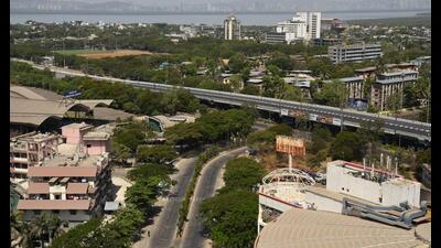 Navi Mumbai properties surveyed using new technology. NMMC would undertake two types of surveys of the properties in the city using LiDAR technology. The first is terrestrial survey that entails going to the locations in mobile vans with light weight scanning systems on tripods while the other is using drones from the sky. (BACHCHAN KUMAR/HT PHOTO)
