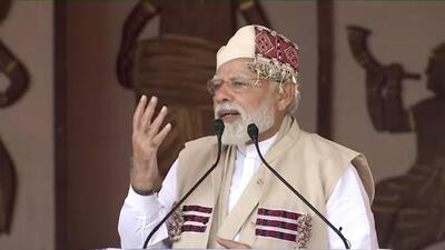 Prime Minister Narendra Modi speaking at Loringthepi in Assam’s Karbi Anglong. (PTI) Prime Minister Narendra Modi speaking at Loringthepi in Assam’s Karbi Anglong. (PTI)