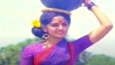 Jaya Prada in a still from her first film, Bhoomi Kosam.