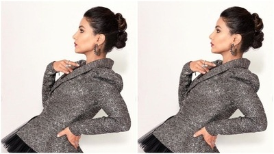 In grey metal hoop earrings from the shelves of Curio Cottage, Hina further accessorised her look to perfection. (Instagram/@realhinakhan)