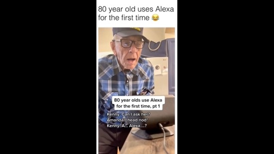 The 80-year-old man interacted with Alexa for the first time and it is hilarious to watch. (patriotickenny/Instagram ) The 80-year-old man interacted with Alexa for the first time and it is hilarious to watch. (patriotickenny/Instagram )