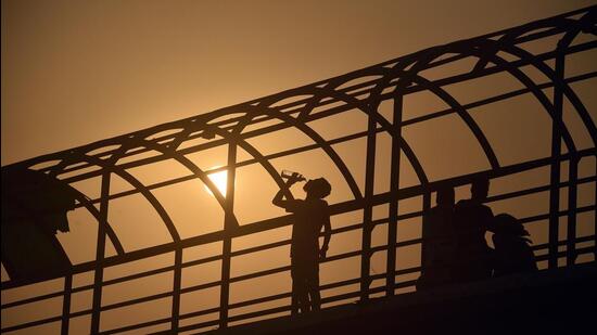 The Sports Complex station in east Delhi’s Commonwealth Games Village, for instance, saw a maximum of 46°C, making it not only the joint-hottest spot across India on Thursday (at par with the Hissar station in Haryana). (Raj K Raj/HT Photo)