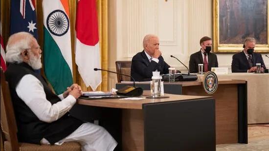 US President Joe Biden will hold bilateral meetings with Prime Minister Narendra Modi, South Korean President Yoon Suk Yeol and Japanese Prime Minister Fumio Kishida during his visit. (HT PHOTO.)
