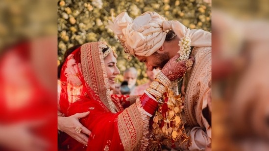 Vicky Kaushal and Katrina Kaif tied the knot on December 9 at the Six Senses Fort Barwara in Rajasthan.(Instagram/@katrinakaif)