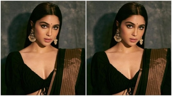 Styled by hairstylist Ayushi Bansal, Sharvari wore her tresses open in straight gelled locks with a middle part.(Instagram/@sharvari)