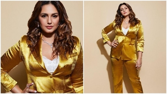 Huma Qureshi’s sartorial sense of fashion always manages to make her fans drool. Be it an ethnic attire or a casual outfit or showing us how to look like a boss lady in a formal ensemble, Huma knows how to wear an attire and make it look better. Huma, a day back, shared a slew of pictures from one of her recent fashion photoshoots and merged bling and formals into a stunning attire.(Instagram/@iamhumaq)