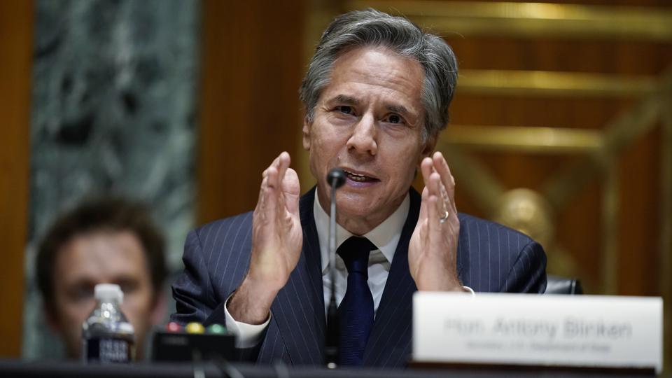 Blinken’s call comes amid allegations from former Pakistani prime minister Imran Khan of an American plot to oust him from office, the centre-piece of his political campaign. (AP)