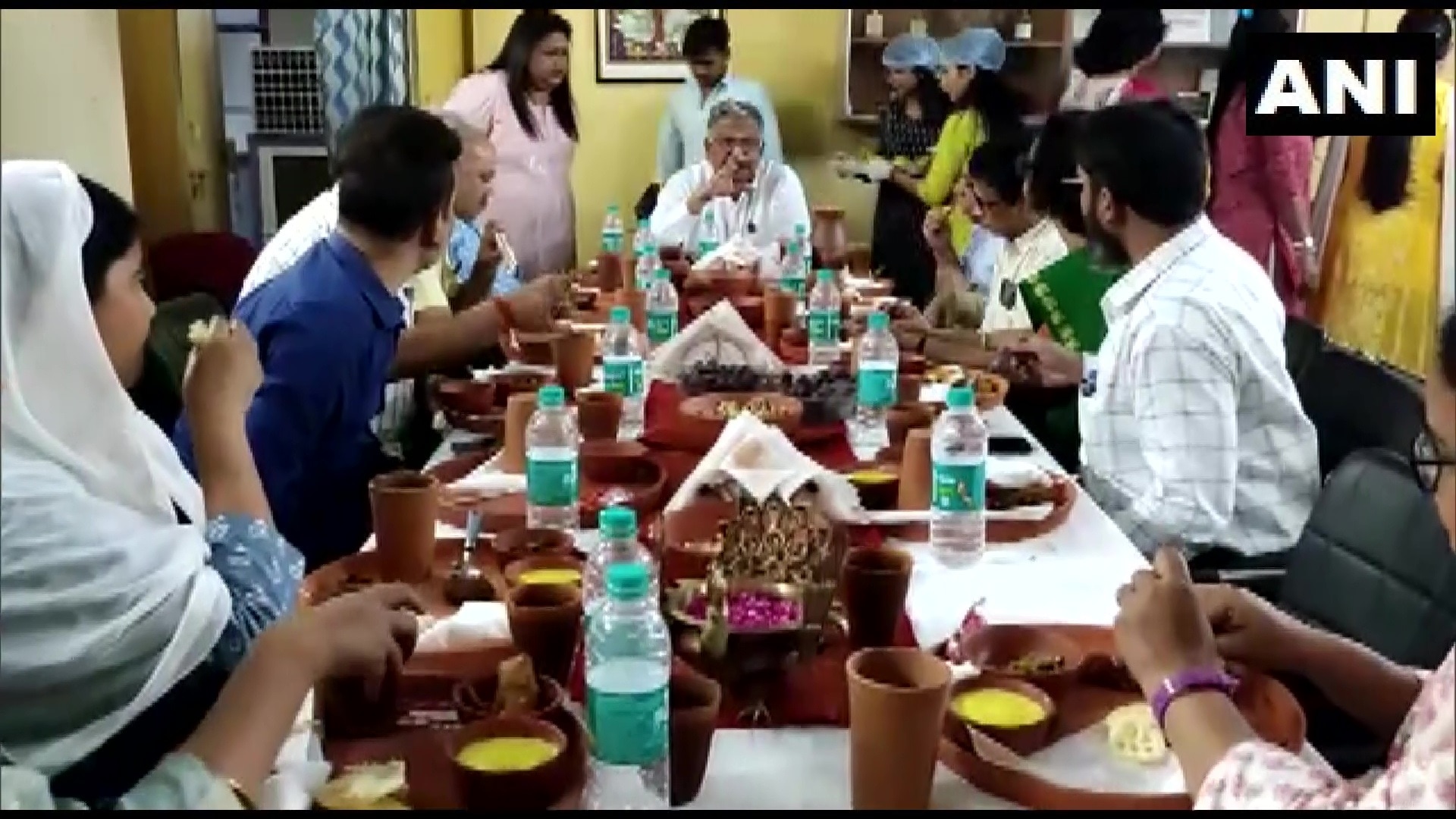 Vice chancellor Sudhir K Jain at the Iftar party that was reportedly held at the Mahila Mahavidyalaya. (ANI) Vice chancellor Sudhir K Jain at the Iftar party that was reportedly held at the Mahila Mahavidyalaya. (ANI)