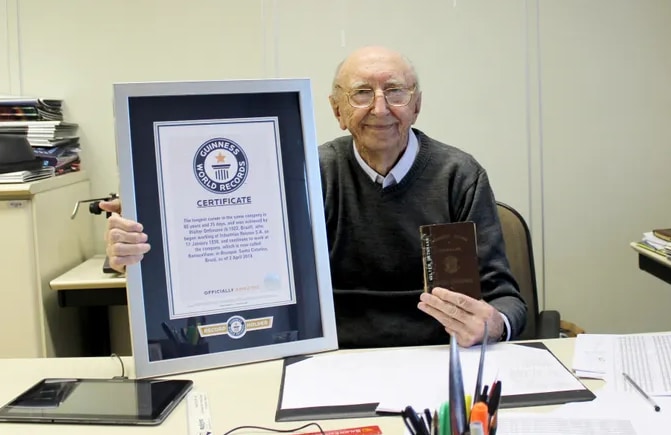 100-year-old man breaks Guinness World Record for working at the same company for 84 years