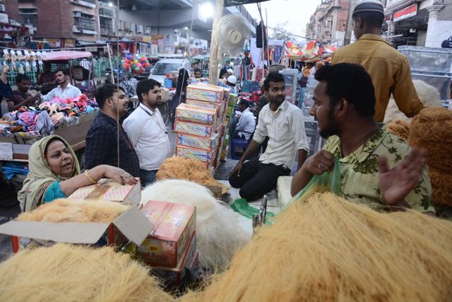 Shopping in Old City. (Suraj Kumar/HT) Shopping in Old City. (Suraj Kumar/HT)