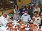 BHU V-C Prof Sudhir K Jain at the roza iftar organised at MMV, BHU on Wednesday. (Sourced)