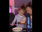 The little girl and her father eating some eggs on their podcast in this viral Instagram video. (Instagram/@zeth) The little girl and her father eating some eggs on their podcast in this viral Instagram video. (Instagram/@zeth)