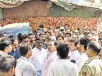 SDMC mayor Mukesh Suryan at Jasola, during an inspection to check encroachments in the area, on Wednesday. (SANJEEV VERMA/HT)