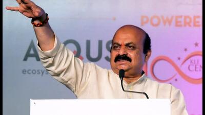 The party will project chief minister Basavaraj Bommai as the “face of the common man”. (PTI) The party will project chief minister Basavaraj Bommai as the “face of the common man”. (PTI)