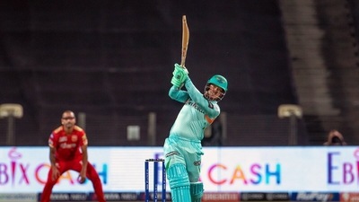 Lucknow Super Giants Quinton de Kock plays a shot during the Indian Premier League 2022 match&nbsp; (ANI)