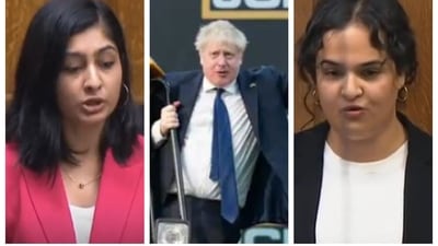 Zarah Sultan and Nadia Whittome have questioned Boris Johnson's photo-op at Gujarat's JCB factory. Zarah Sultan and Nadia Whittome have questioned Boris Johnson's photo-op at Gujarat's JCB factory. 