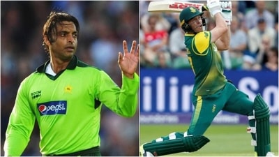 Shoaib Akhtar; AB de Villiers (Getty) Shoaib Akhtar; AB de Villiers (Getty)