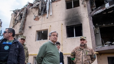 UN chief Antonio Guterres visits war-hit Ukraine (Twitter/@antonioguterres) UN chief Antonio Guterres visits war-hit Ukraine (Twitter/@antonioguterres)