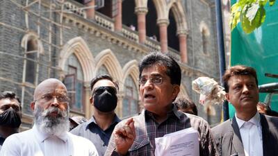 BJP leader Kirit Somaiya speaking to the media after filing a petition in the Bombay high court on Friday. ANI BJP leader Kirit Somaiya speaking to the media after filing a petition in the Bombay high court on Friday. ANI