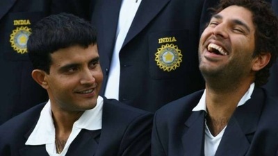 Sourav Ganguly with Yuvraj Singh Sourav Ganguly with Yuvraj Singh