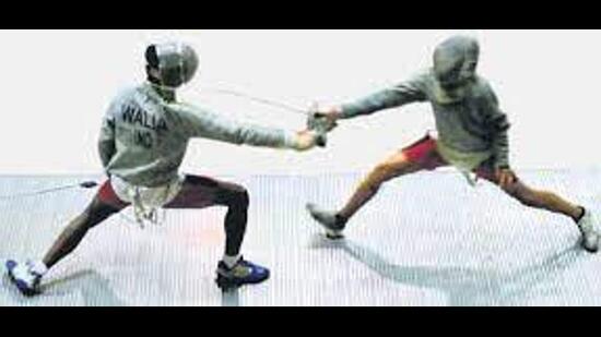 Panjab University fencer Sania grabbed top honours in the sabre individual event and clinched a gold medal during the second edition of the Khelo India University Games being held in Bengaluru (HT PHOTO)
